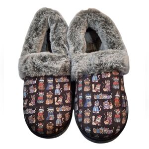 Skechers Bobs - Too Cozy Snuggle Cats Black/Multi Women's Slippers CAT LOVER'S!!